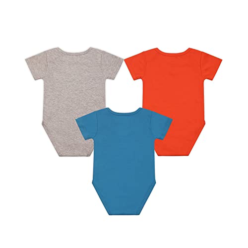 Disney Mickey Mouse Baby Boys 3 Pack Bodysuits for Newborn and Infants – Blue/Orange/Grey2