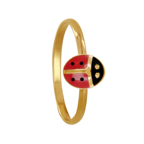 LES POULETTES BIJOUX - Bague Enfant Plaqué Or Coccinelle - taille 40
