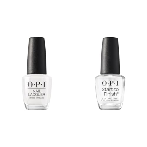 OPI Nail Lacquer Pack de esmaltes Alpine Snow y Start to Finish de 15 ml para manicura completa