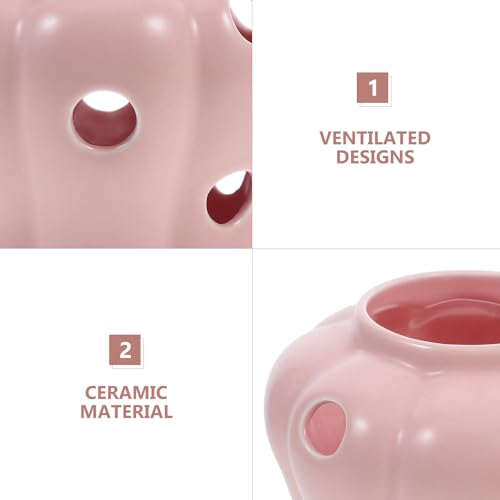 Recipiente de cerámica para ajos Zerodeko con tapa y diseño ventilado 4