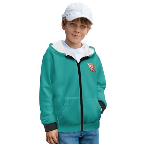 Xnshcedy Boys Sweatshirt Size 7-8 Fleece Zip Up Hoodie Cool Dragon Hoodie Kids Fleece Jacket Fashion Dragon Sweatshirt for Boys Playwear Home Wear Outdoor