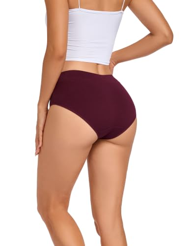 Image of Cotton Underwear for Women Mid Rise Hipster Panties Full Briefs Stretchy Ladies Full Coverage Panties