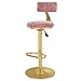 LHA - Barhocker Drehstühle, Küche Restaurant Schönheitssalons Verstellbarer Hoher Hocker mit Rückenlehne, Samtkissen und Goldener Basis(Size:Rosa)