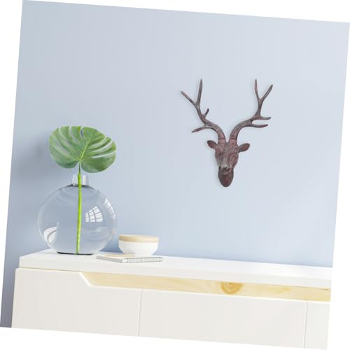 Décoration murale cerf en bois sculpté main pour salon élégant