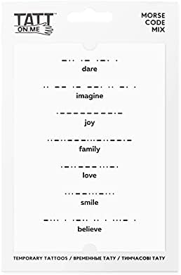 Temporary Morse Code Tattoo Set: Express Yourself with Words of Inspiration and Meaning