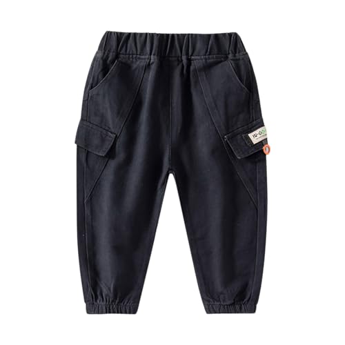Boys Cargo Pants Casual Pull On Trousers with Multi Pocket Fashion Lounge Solid Color School Pants for Boys 8-14Y