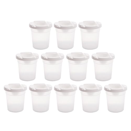 12/24Pcs Brush Cleaning Cups Watercolor Brush Washing Cups with Lid for Home Classroom Travel Painting Sealed Lid