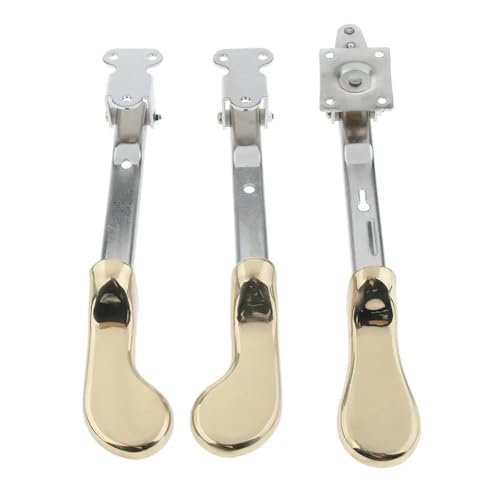 Tooyful 3 Pieces Aluminium Piano Sustain Pedal Mechanism Damper Foot Pedal Connection Switch for Upright Piano Parts(Golden)