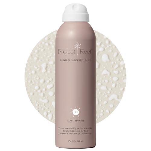 Project Reef SPF 30 Mineral Sunscreen Spray - Non-Aerosol, Reef Safe, Zinc Sun Block w/ Natural Ingredients, No White Cast Sunscreen for All Skin Types