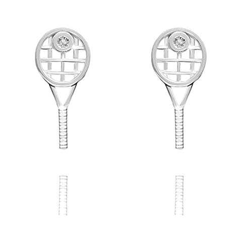 URBAN SHe° 925 Sterling Silver 925 Tennis Racket Studs Earrings Tennis Player Lover gift sports Cover