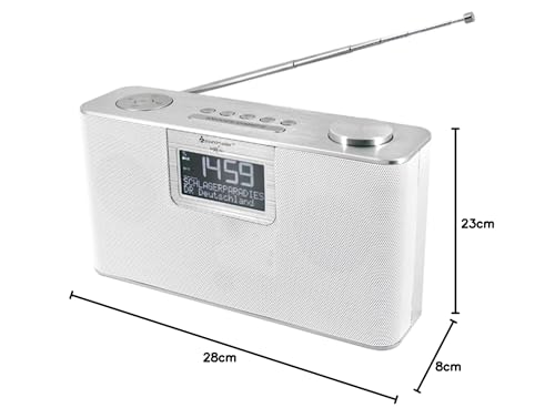 Soundmaster DAB700WE tragbares DAB+ und UKW Radio mit Bluetooth