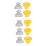 10 Pcs Analog Stick Joystick Thumbstick Thumb Cap Replacement for Nintendo Gamecube NGC Controller, Yellow and Grey