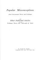 Popular Misconceptions About Instrumental Theory And Technique, And Other Published Articles On The Technique, Theory, And Philosophy Of Music 192926304X Book Cover