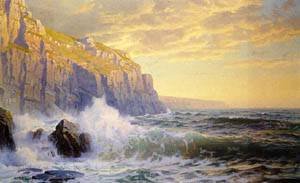 Peinture à l'huile de paysage marin breton ou Cornouailles pour décoration salon cocooning 8x10