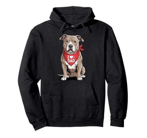 I Love Dad Pit Bull Lover Dog ���̓� �p�[�J�[