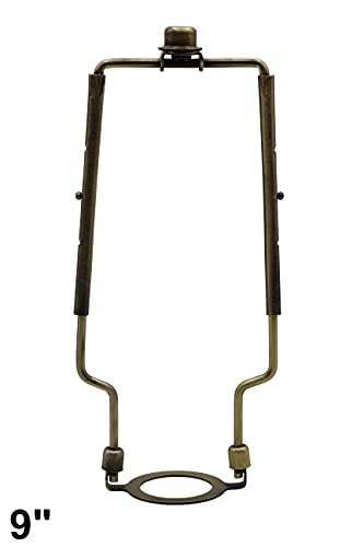 Creative Hobbies Adjustable Lamp Harp 8" 9" 10" Includes Regular Base And Uno Base And Finial (Antique Brass) #TOP3