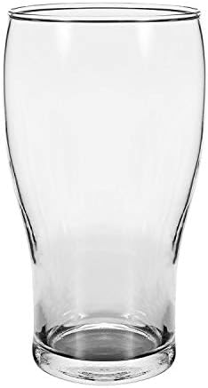 Vinsani Set of 6 Traditional Tulip Beer Glass Tumblers - 570ml (19.2oz) Clear Craft Beer Glasses Bar Pilsner Classic Pub Drinking Glasses for Parties Home Restaurants Pub and Bar