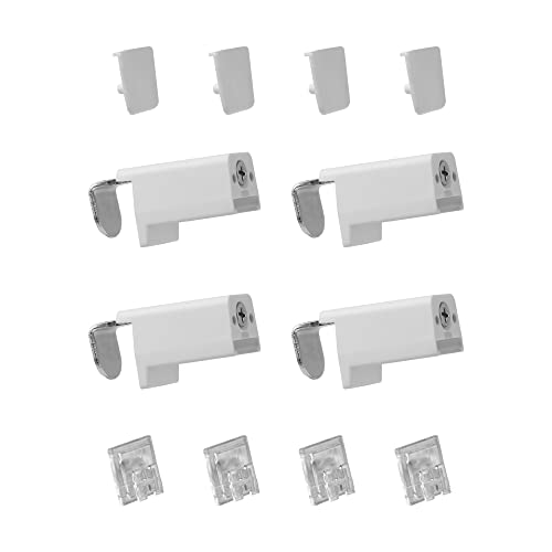 Estika Flat Premium Klemmfix für Plissee ohne Bohren - 4 Stück - Weiß - Bruchfeste Klemmhalter, Halterung