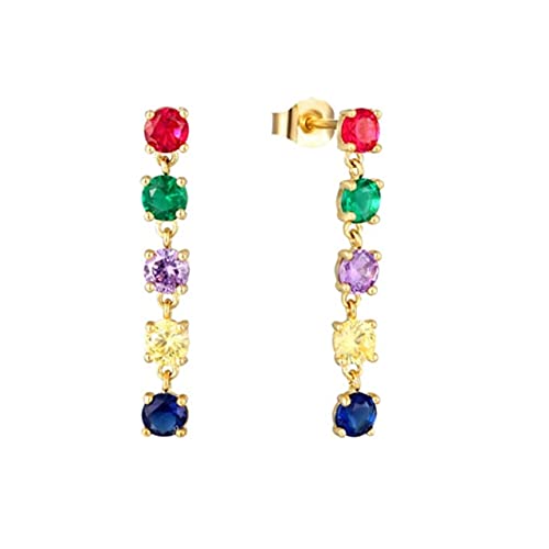 WZGWDC Pendientes de circonita con Forma de Cruz para Mujer, Piercing de Cadena, Pendiente con Hebilla para Oreja, joyería