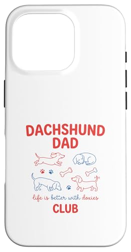 Dachshund Dad Club �ʔ����h�L�V�[���D���̃O���t�B�b�N �X�}�z�P�[�X iPhone 16 Pro �p