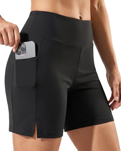 5 Inch Inseam Women Board Swim Beach Athletic Gym Shorts Swimwear Swimsuit Bathing Suit Water Beach Trunks Florida Virgin Voyages Nassau Cosaster Key West Trip Cruise Attire Resort Wear Black