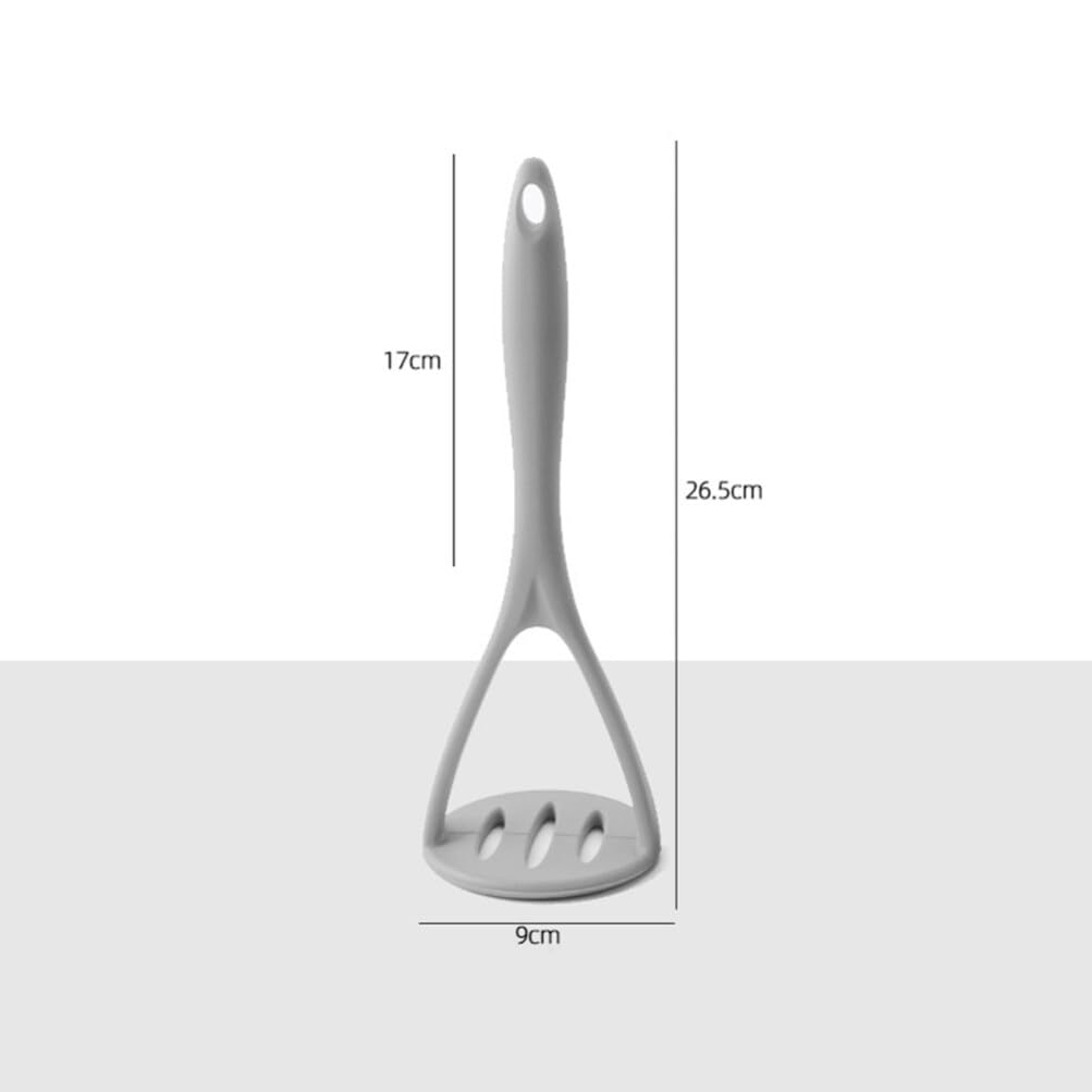 ABOOFAN Potato Masher, Silicone Manual Masher Nonstick Pumpkin Ricer Press Mashed Mud Crusher Kitchen Tools for Bean Root Vegetables Fruits Baby Food Avocado Garlic Grey