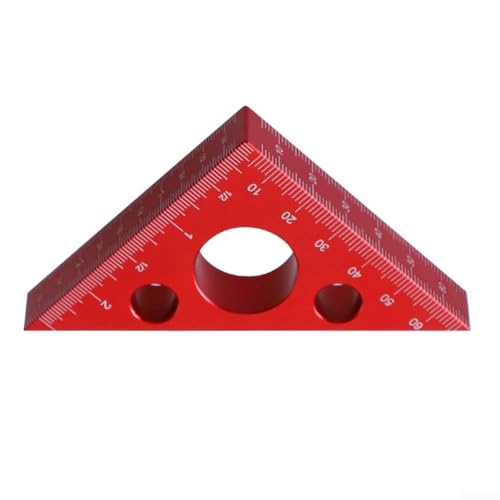 Herramienta de medición de ángulo, regla de aleación de aluminio para todas tus necesidades de carpintería (rojo)