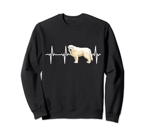 Great Pyrenee Heartbeat Love My Dog Sweatshirt, Black