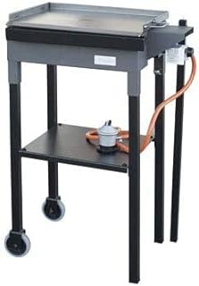 Barbacoa de Gas con Plancha de Acero Plegable | Asador Portátil con Ruedas en las Patas | Incluye Paellero Vitrificado de 300mms, Regulador y Manguera | Ideal para Exterior 590x410x900 mms