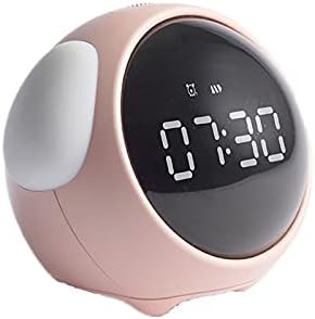 Reloj despertador para niños, ajuste de alarma doble, luz nocturna de brillo ajustable, activada por voz, detección de temperatura, reloj
