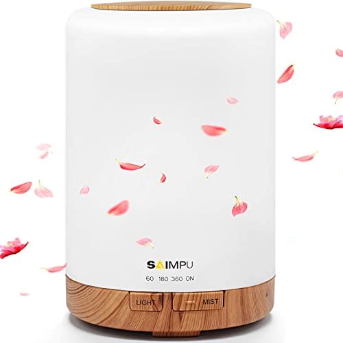 Aroma Diffuser, 300ML Leiser Ultraschall Luftbefeuchter DuftöL Diffuser | Timer & Wasserlose Abschaltautomatik, 7 Farben LED, Aromatherapie Düfte Humidifier für Raum,Büro,Yoga,Spa,