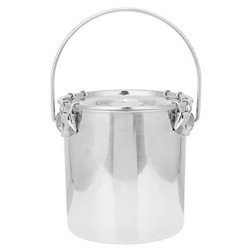 INOOMP Stainless Steel Airtight Barrel Portable Fire Extinguisher Bucket for Outdoor Use Sealed Storage for Grains Lightweight and Easy to Clean Compact Design
