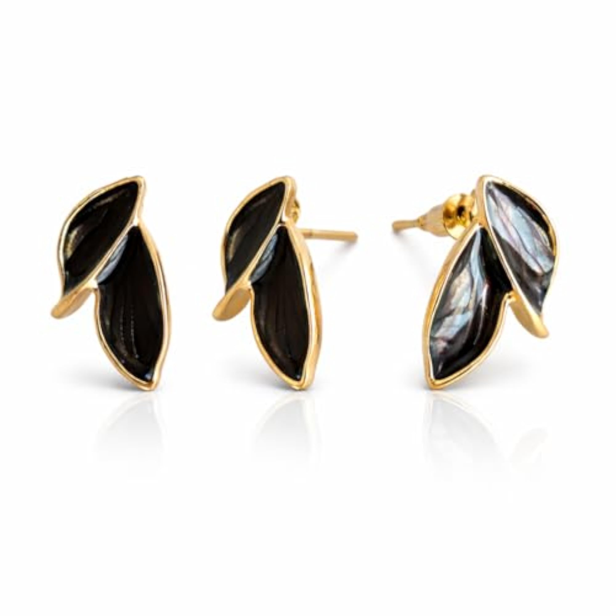 Women's Leaf Shape Designer Stud Earrings, Lightweight Alloy