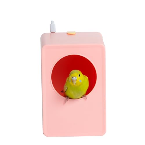 Image of Heated Nest Box for Small Birds and Hamsters Like Budgerigars, Zebra Finches, Java Sparrows, Pearl Birds, Lovebirds, Keeping Them Warm in Winter (Pink)