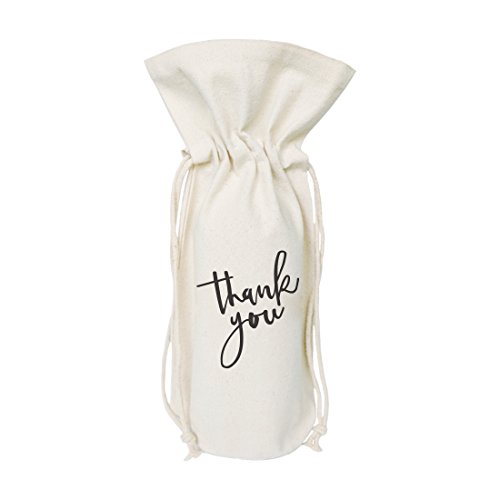 Product Image of the The Cotton & Canvas Co. Thank You Wine Bag, Bottle Cover, Bridal Party Gift and Wedding Gift Bag