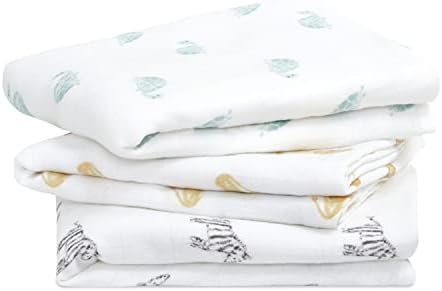 aden + anais Musy Squares - Jungle Jam, Pack of 3 | Large 100% Cotton Muslin Cloth | Soft & Lightweight Unisex Baby Essentials | Cloths for Newborn Girls & Boys | Ideal Baby Shower Gifts