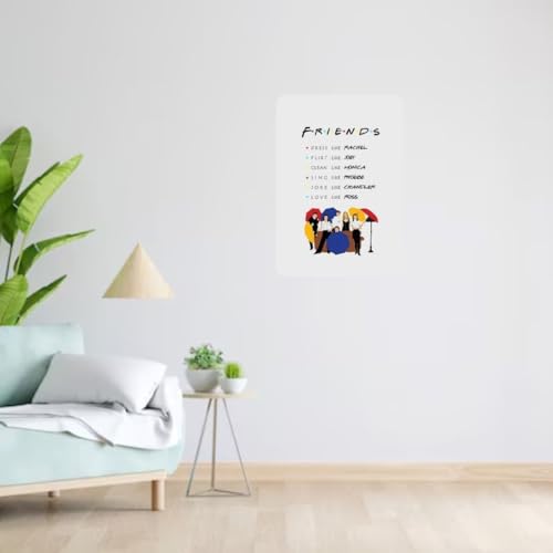 Image of Zesta Bathroom Decor Items Washroom Decor Tin Sign | Aesthetic Posters Wall Poster for Bedroom | Magnetic Cafe Decoration Items / Restaurant Decorations Items | Quirky Home Decor Bar Accent (Friends (2))