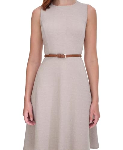Tommy Hilfiger Women's Herringbone Knit Jewel Neck Sleeveless Dress3