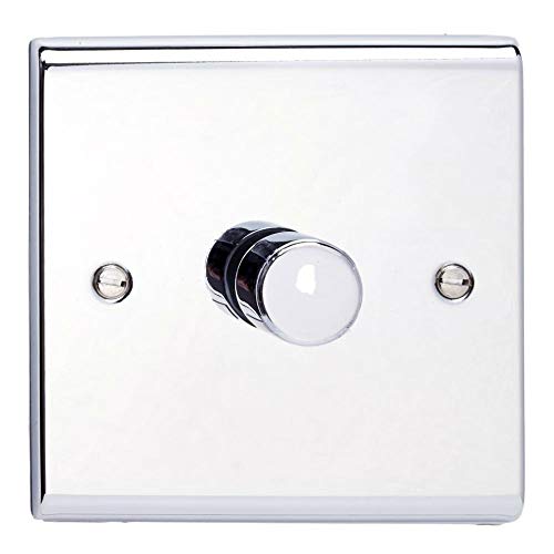 Deta SD1414CH Universal LED Dimmer Switch 1 Gang 2 Way 3-250W Polished Chrome