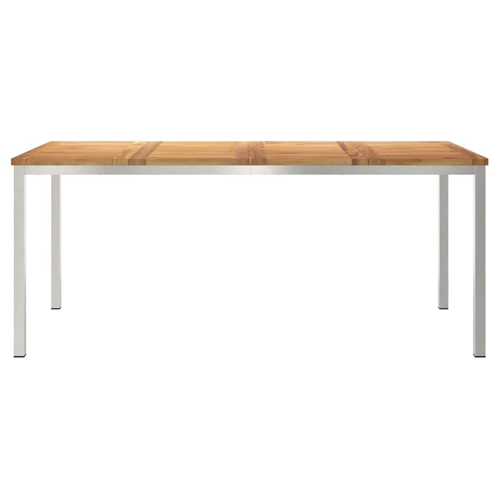 Stół ogrodowy 180 x 90 cm, wykonany z litego drewna tekowego i stali nierdzewnej, odporny na warunki atmosferyczne, na taras i do ogrodu, składany, trwały, do użytku na zewnątrz, owalny