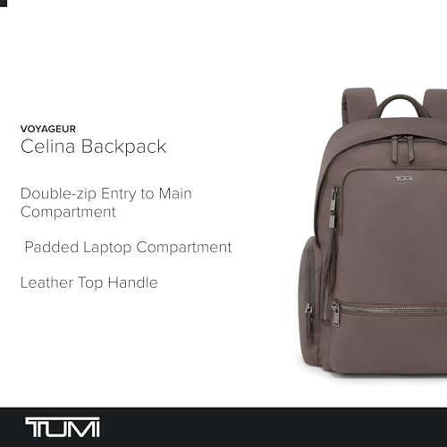 Image of TUMI - Voyageur Celina Backpack - Women's Work and Travel Bag - 16.0 inch X 10.6 inch X 6.5 inch - Holds Up to 16 inch Laptop - Mink