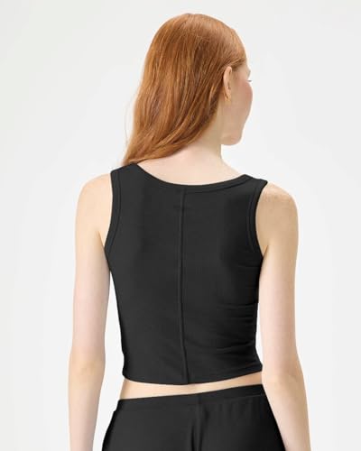 florence by mills Regata feminina canelada para dormir, Preto, PP