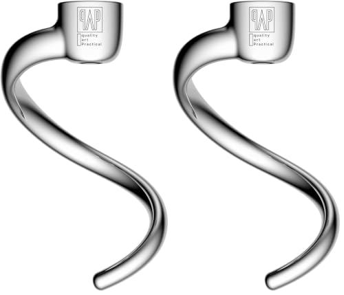 Image of QAP Stainless Steel Spiral Dough Hook Fits KitchenAid 4.5 5QT Tilt Head (Pack of 2)