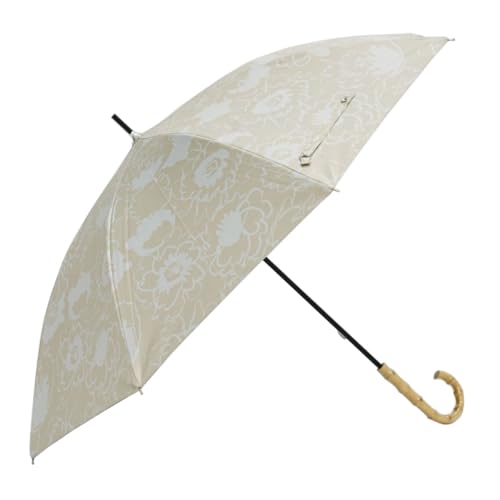 [木陰を持ち歩く]日傘 長傘 レディース 遮光 軽量 晴雨兼用 uvカット 日焼け防止 紫外線対策 撥水 防水 遮熱 日焼け対策 母の日 ギフト プレゼント 人気 晴 雨 傘 雨傘 (バンブーハンドル大花柄/ベージュ)のサムネイル