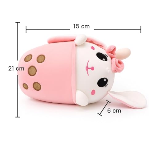 Image of Fuzzbuzz Boba Soft Toy - 22cm Plush Stuffed Animal for Toddlers 18M+ | Ultra-Soft Cuddly Toy for Boys & Girls | Adorable Baby Plushie Ideal for Snuggling & Gifting (Bunny)