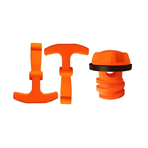 MANWU Cooler Drain Plugs Lid T Latch Straps Handles Replacement for RTIC YETI Coolers Leak-Proof Accessories Parts (2 Pack Orange Straps + 1 Pack Drain Plug)