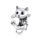 Trendify Damen Silberner Katzenanhänger 925 Sterling Silber