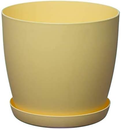 Home Garden Ornaments Graphite Plant Pots Indoor 20cm Diameter - Plant Pot with Plant Saucer  Flower Pots Outside with Mat Surface and Plant Tray  Plant Pots with Saucer (Ø20cm, Graphite)