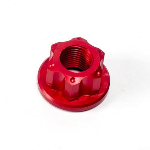 Vintage Rear Wheel Axle Nut Set, M10x1.0 Track Nut for Bike Rear Hub, Aluminum Alloy Threaded Wheel Axle Fastener, 2-Pack in Black/Red/Blue/Gold/Green/Purple(No Logo Red)