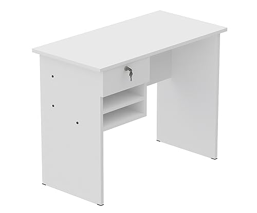 Mahmayi Mp1-9045 Solama Office Desk With Paper Rack - White, White-1-9045